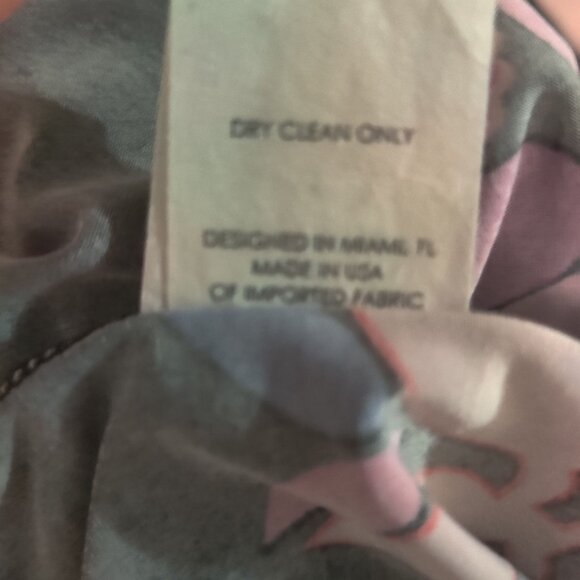 Olian S Floral Print Midi Dress Maternity Long Sleeve Made in USA Retro Colors - Picture 7 of 9